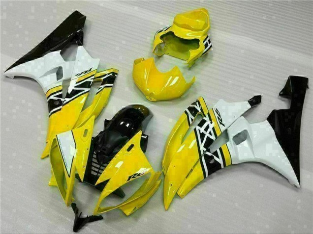 Loja Moto Plásticos Yamaha R6 06-07 - Amarelo Branco Preto Loja Moto Plásticos Yamaha R6 06-07 - Amarelo Branco Preto